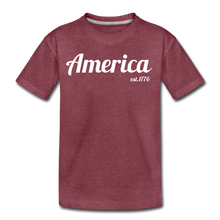 Load image into Gallery viewer, Youth - America Logo - Basic Issue - heather burgundy
