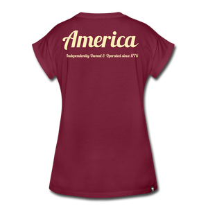 Women's Relaxed Fit T-Shirt - burgundy