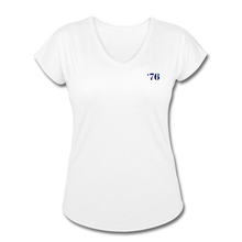 Load image into Gallery viewer, Basic Issue, Red &amp; Navy, America&#39;s Kit up, Women&#39;s Tri-Blend V-Neck T-Shirt - white
