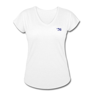 Basic Issue, Red & Navy, America's Kit up, Women's Tri-Blend V-Neck T-Shirt - white