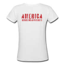 Load image into Gallery viewer, Basic Issue - Women&#39;s &#39;76 America V-Neck Fitted - white
