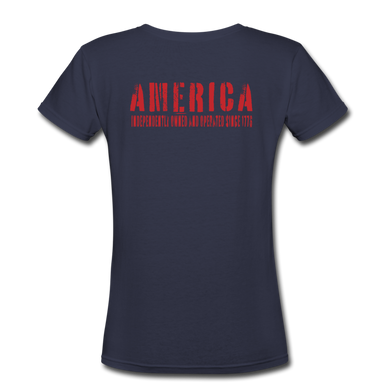 Basic Issue - Women's '76 America V-Neck Fitted - navy