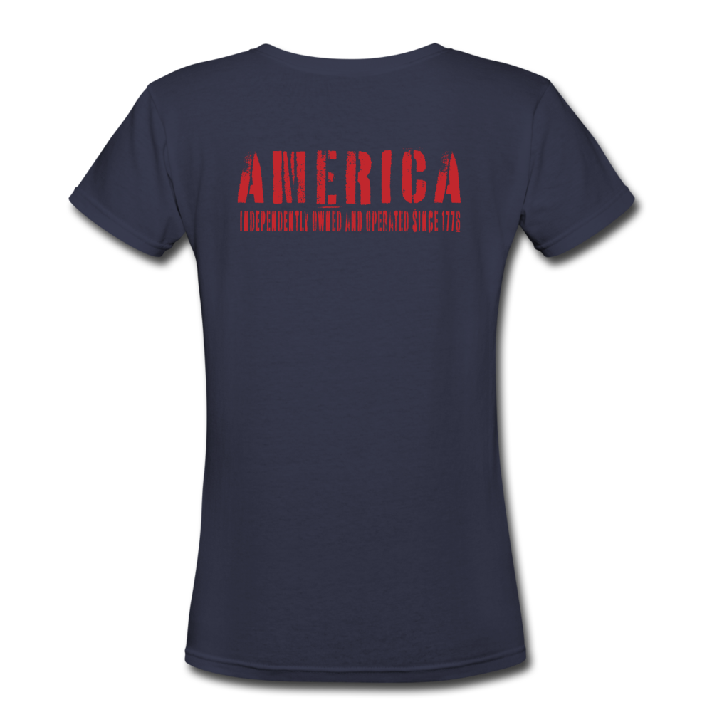Basic Issue - Women's '76 America V-Neck Fitted - navy