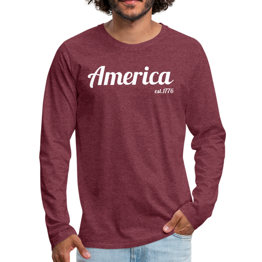 America '76 - (men's long sleeve) - heather burgundy
