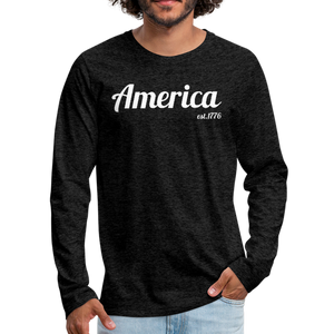 America '76 - (men's long sleeve) - charcoal gray