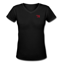 Load image into Gallery viewer, America 76, Women&#39;s V-Neck T-Shirt (fitted) - black
