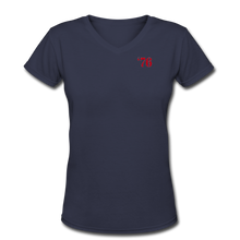 Load image into Gallery viewer, America 76, Women&#39;s V-Neck T-Shirt (fitted) - navy
