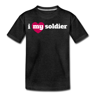 i love my soldier (Y) - charcoal gray