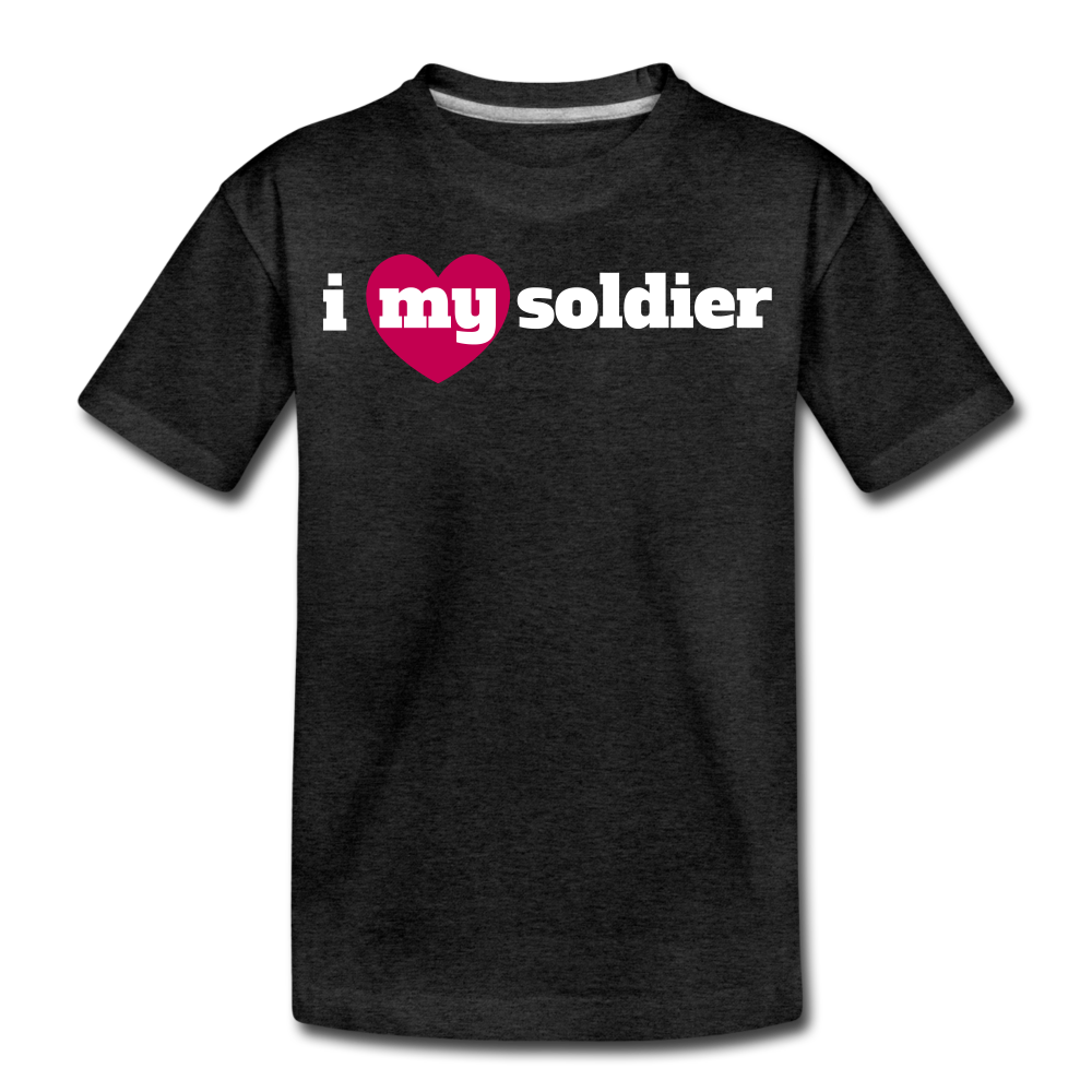 i love my soldier (Y) - charcoal gray