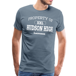 Men's Premium T-Shirt (White lettering) - steel blue