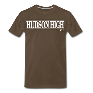 Hudson High, 1802 (White font) - noble brown