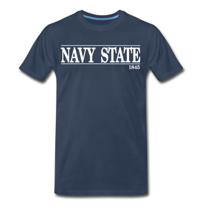 Navy Sate, White Font - navy