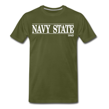 Load image into Gallery viewer, Navy Sate, White Font - olive green
