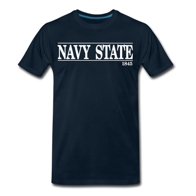 Navy Sate, White Font - deep navy