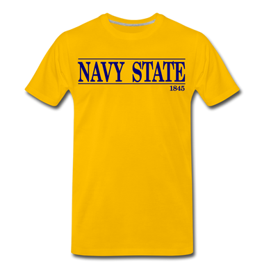Navy State, (Navy Font) - sun yellow