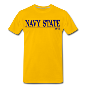 Navy State, (Navy Font) - sun yellow