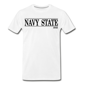 Navy State 1845, (Black Font) - white