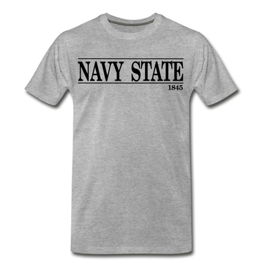 Navy State 1845, (Black Font) - heather gray