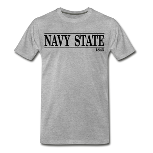 Navy State 1845, (Black Font) - heather gray