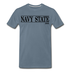 Navy State 1845, (Black Font) - steel blue