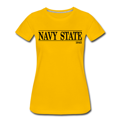 Navy State, 1845 (W) (Black Font) - sun yellow