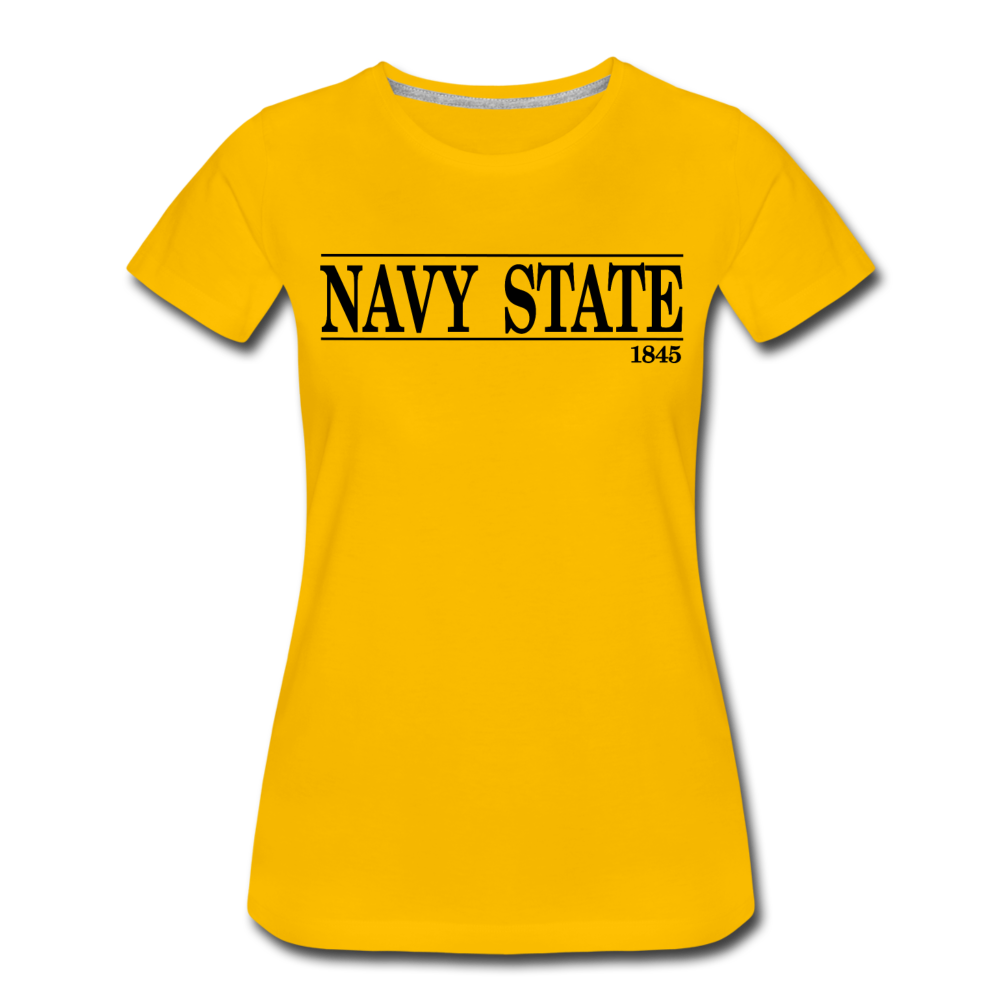 Navy State, 1845 (W) (Black Font) - sun yellow