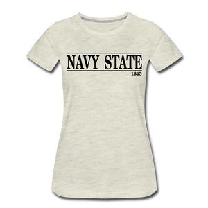 Navy State, 1845 (W) (Black Font) - heather oatmeal