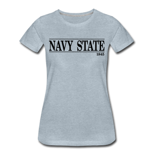 Navy State, 1845 (W) (Black Font) - heather ice blue