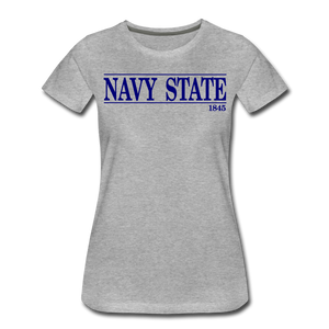 Navy State 1845 (W), (Navy Font) - heather gray