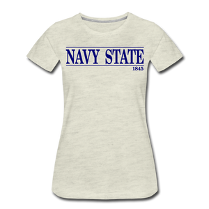 Navy State 1845 (W), (Navy Font) - heather oatmeal