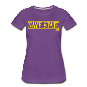 Navy State, 1845 (W), (Gold Font) - purple