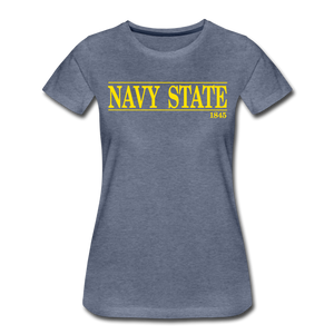 Navy State, 1845 (W), (Gold Font) - heather blue