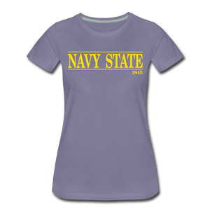Navy State, 1845 (W), (Gold Font) - washed violet