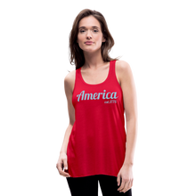 Load image into Gallery viewer, America, established 1776 Flowy Tank (by Bella) - red
