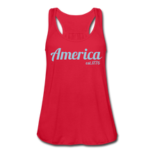 Load image into Gallery viewer, America, established 1776 Flowy Tank (by Bella) - red
