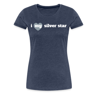 I heart my silver star - heather blue