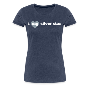 I heart my silver star - heather blue