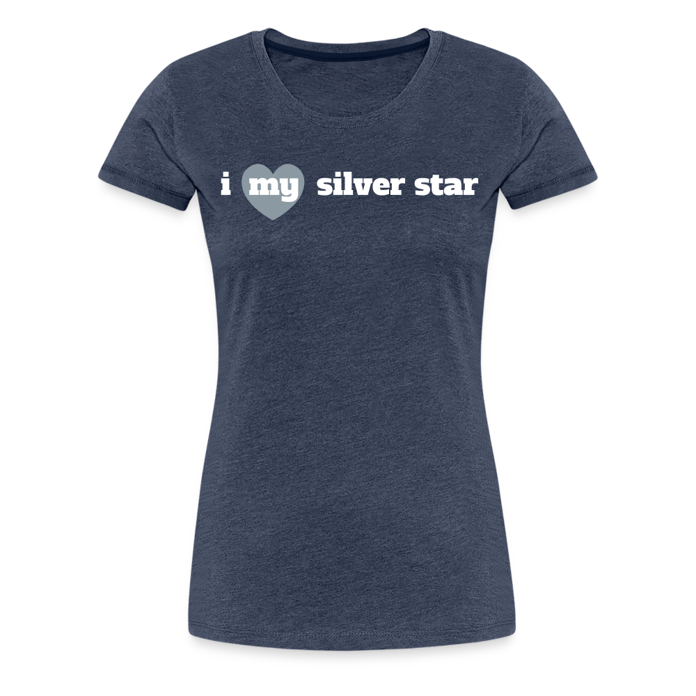 I heart my silver star - heather blue