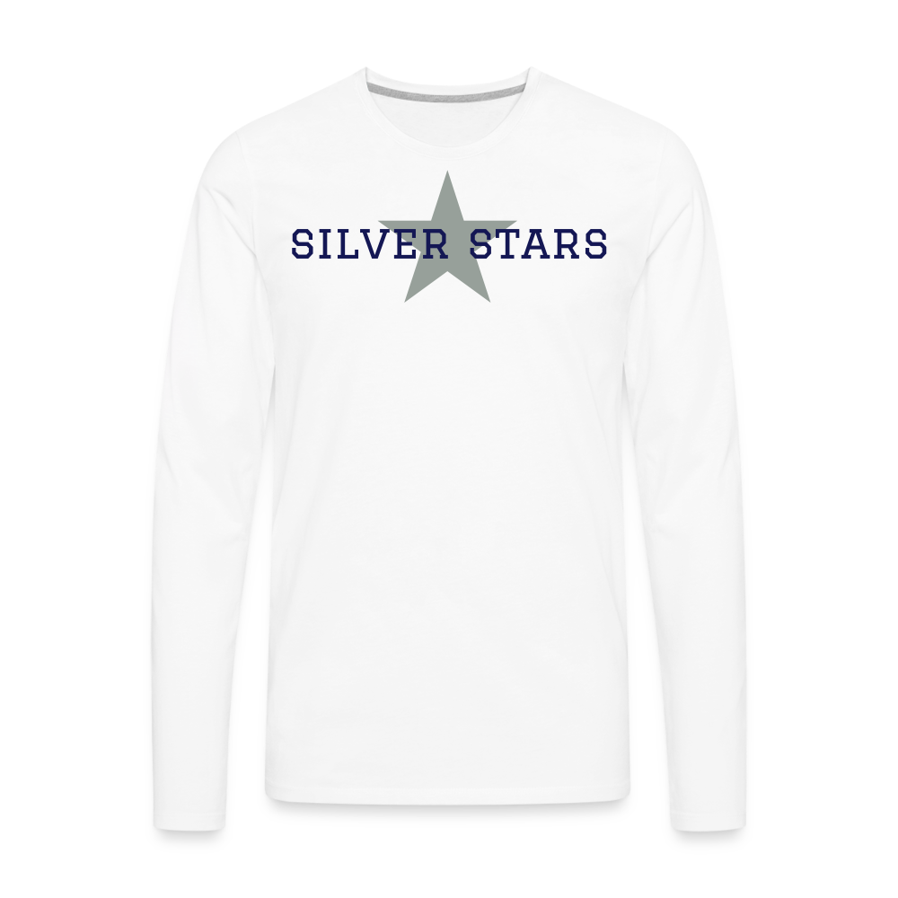 Men's Silver Stars LS with Star White shirt - white