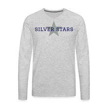Load image into Gallery viewer, Men&#39;s Silver Stars LS with Star White shirt - heather gray
