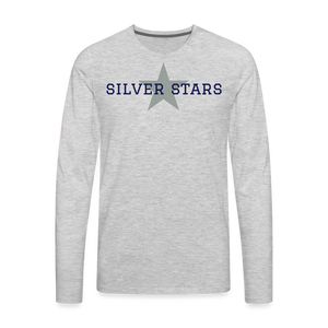 Men's Silver Stars LS with Star White shirt - heather gray