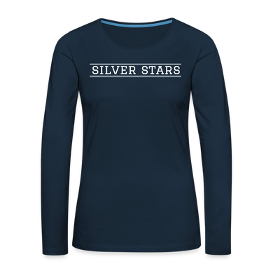 Women's LS Silver Stars - deep navy