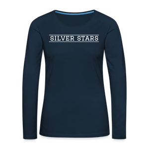Women's LS Silver Stars - deep navy