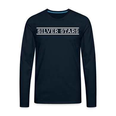 Men's LS Silver Stars White Lines - deep navy