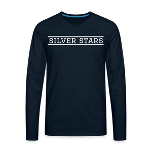 Men's LS Silver Stars White Lines - deep navy
