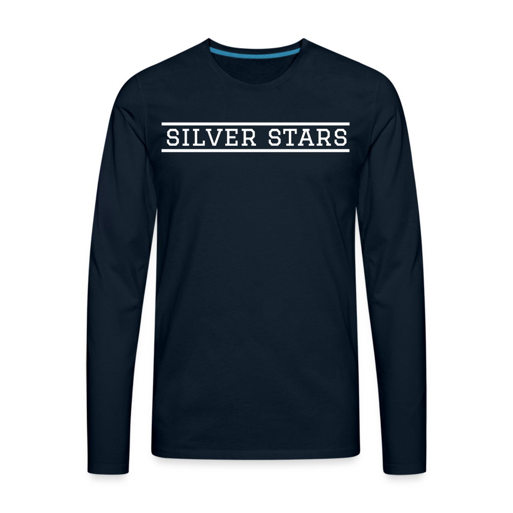 Men's LS Silver Stars White Lines - deep navy