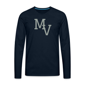 Mill Valley LS with MV on front flex print SS on R/S - deep navy