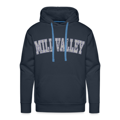 Mill Valley Distressed Hoodie 2 grey front - navy