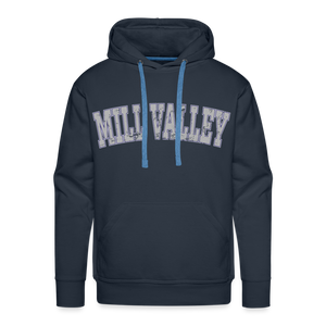 Mill Valley Distressed Hoodie 2 grey front - navy
