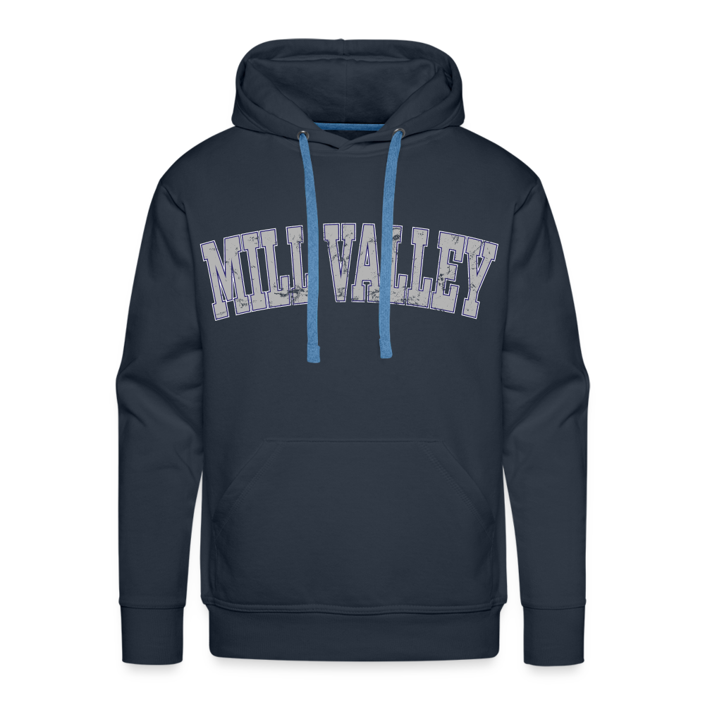 Mill Valley Distressed Hoodie 2 grey front - navy